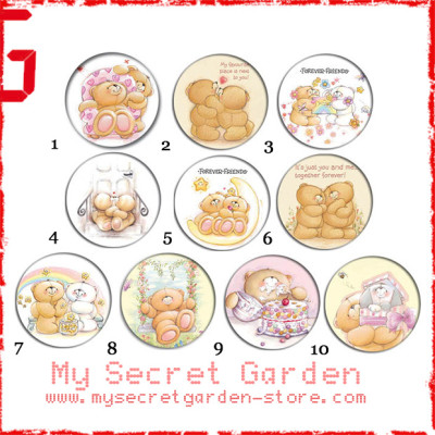 Forever Friends - Pinback Button Badge Set ( or Hair Ties / 4.4 cm Badge / Magnet / Keychain Set )